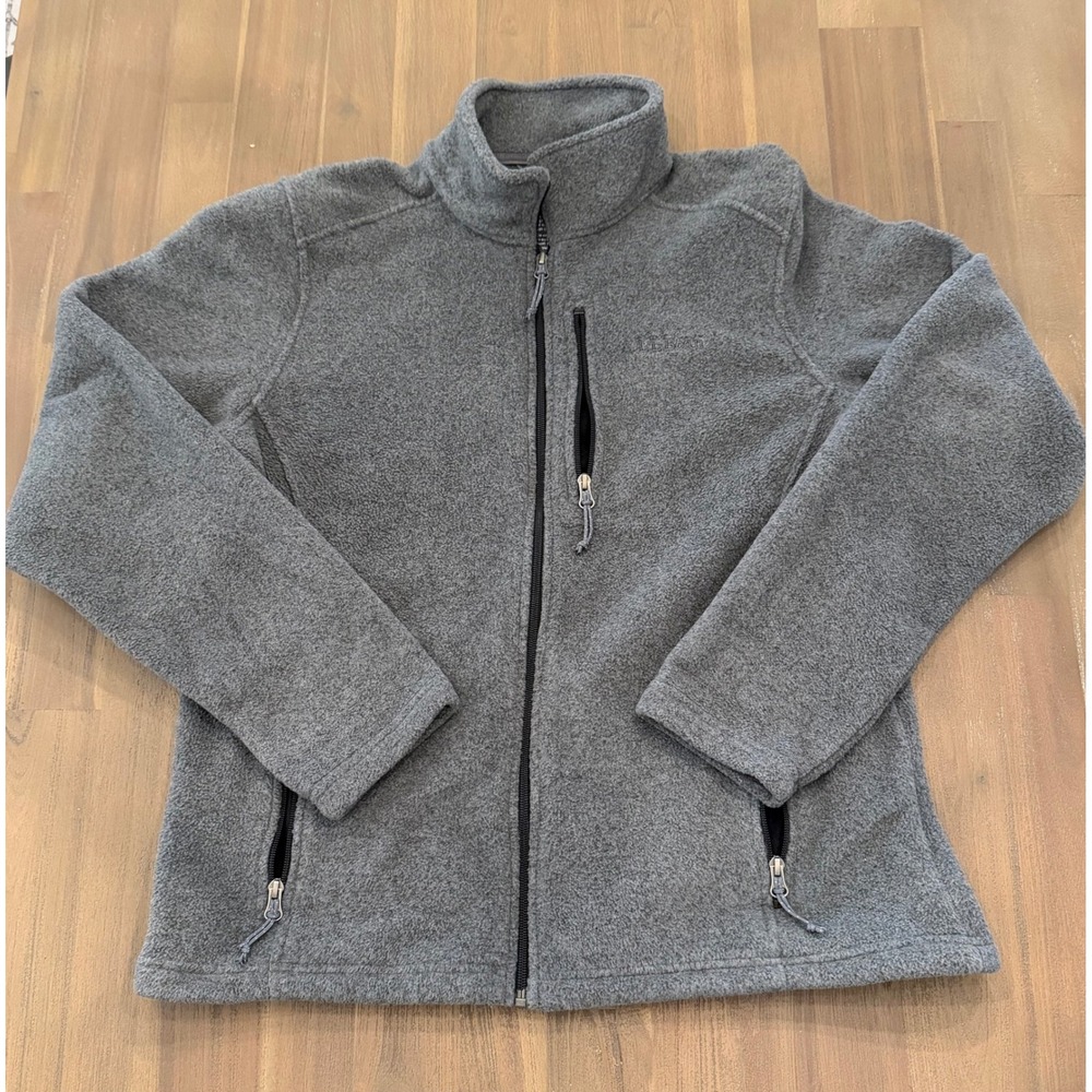 LL Bean Mens Polartec Recycled Fleece Jacket Gray Full Zip Size M‎ 284630